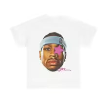Allen Iverson White and Blue Graphic Tee