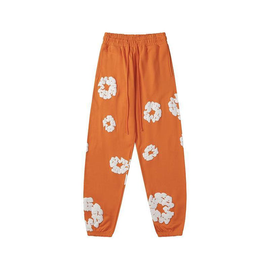 Orange and White Denim Tears Cotton Wreath Pants