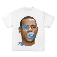 Lebron White and Blue Bubblegum Tee