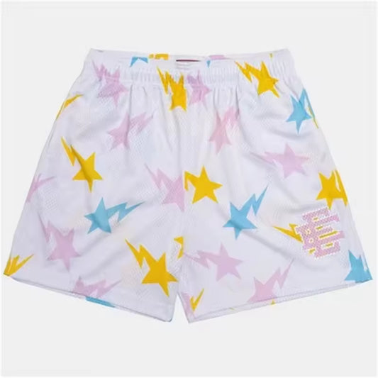 Yellow Pink Light Blue and White Eric Emanuel Shorts